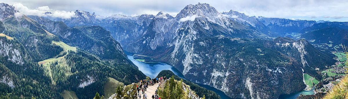 Panoramablick auf Berchtesgaden, Knigssee und Watzmann